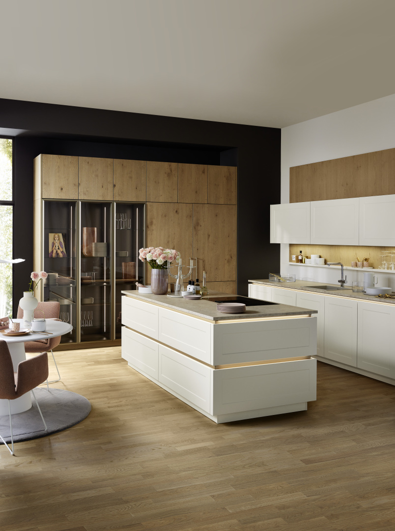 Nolte Frame Lack Magnolia softmatt Tavola – Küchenumbau